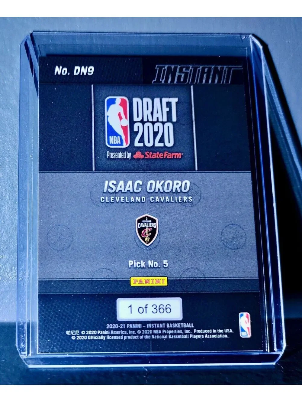 Isaac Okoro 2020-21 Panini NBA Draft Night #9 Basketball Rookie Card 1 of 366